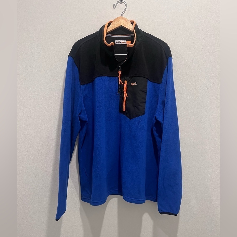LE TIGRE TRI FLEX Mens Fleece Pullover Jacket Size XL - Blue/Black
